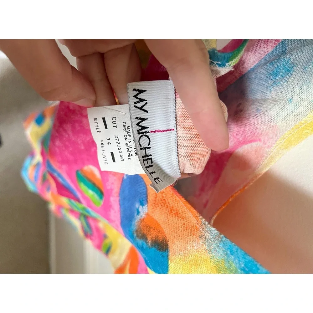 1990s Girls My Michelle Rainbow‎ Color Shapes Dress